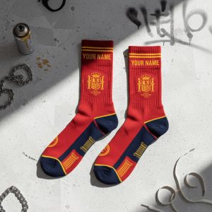 World Cup 2026 Spain Socks Bold Red Yellow Sporty Stripes - S, 3-Pack