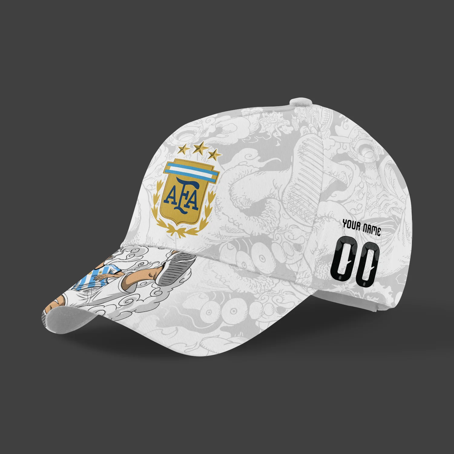 World Cup 2026 Argentina x OP Gear 5 Luffy All Over Print Jersey